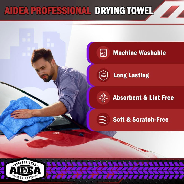 Microfiber Towels for Cars-2PK, Professional Car Drying Towel, Scratch-Free, Strong Water Absorption Drying Towel for Cars, SUVs, RVs, Trucks, and Boats (24 in. x 31 in.)-Blue