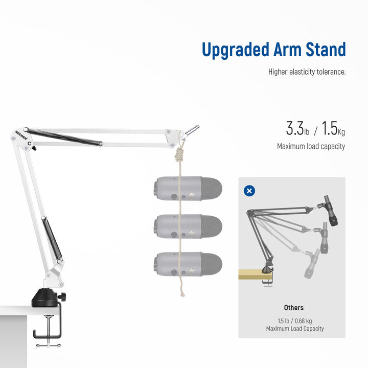 NEEWER Microphone Arm Stand, Suspension Boom Scissor Mi