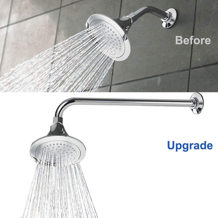 Shower Arm, Extra Fixed Arm with Flange, Stainless Steel Wall-Mounted ShowerHead Arm (15 Inch, Chrome Finish)