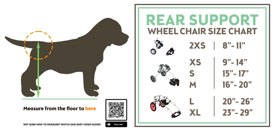 Standard Rear Support Dog Wheelchair FML Elite, Large