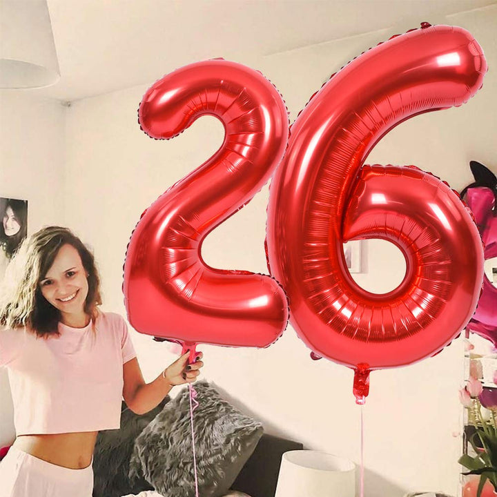 40 Inch Red Large Numbers Balloons 0-9, Number 8 Digit 