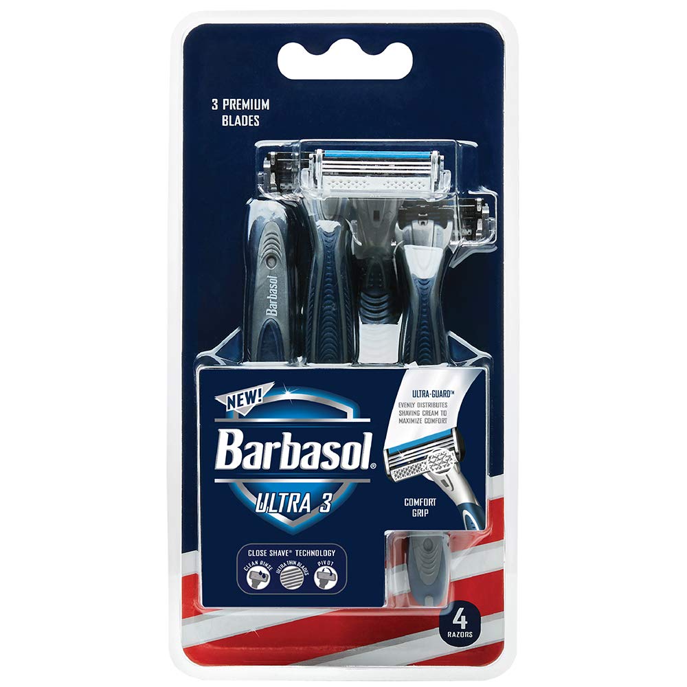 Premium Disposable Ultra 3 Razor, 4 Count