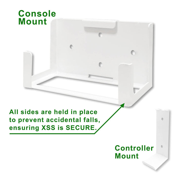 Wall Mount for Xbox Series S (Mount The Console &amp; Accessories on Wall Near or Behind TV Left/Right), Wall Shelf Bracket Kit for XSS System
