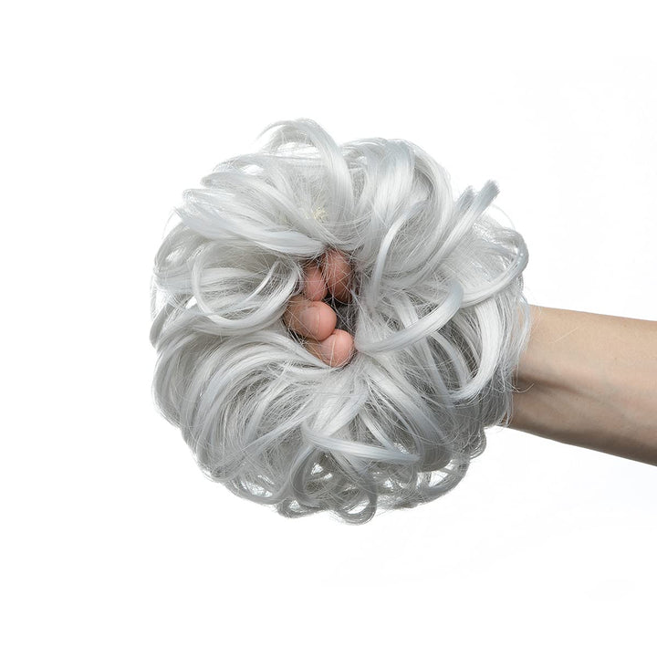 Large Messy Bun Hair Piece Wavy Curly Scrunchies Synthetic Chignon Ponytail Hair Extensions Thick Updo Hairpieces for Women