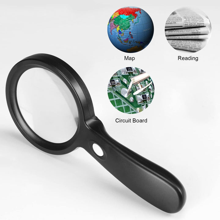 Magnifying Glass with Light, 10X Handheld Large Magnify