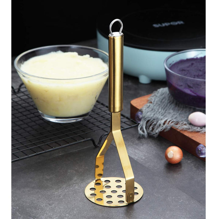 Berglander Potato Masher, Heavy Duty Stainless Steel Go