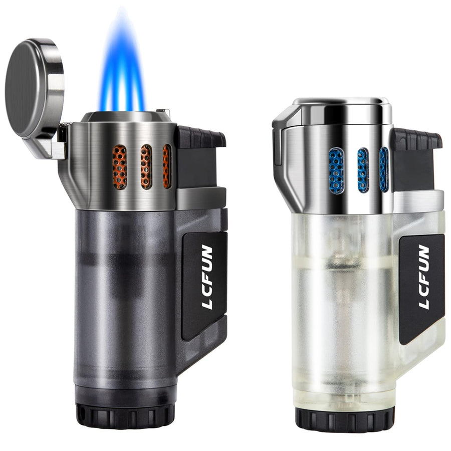 LcFun Torch Lighter 2 Pack Refillable Butane Lighter Tr