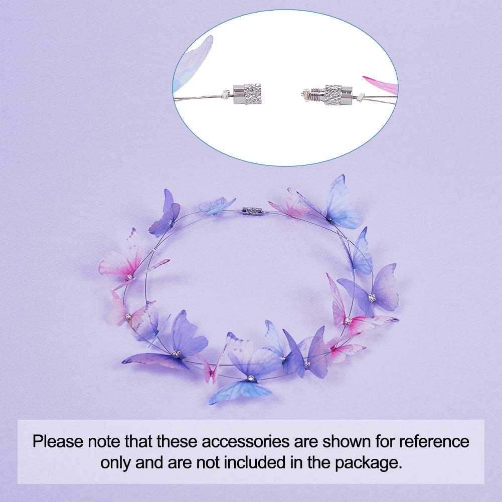 100 Sets Brass Screw Twist Clasps Platinum Plated 1-1.2mm Hole Tube Fastener Cord End Caps 12x4mm for DIY Jewelry Bracelet Necklace Making