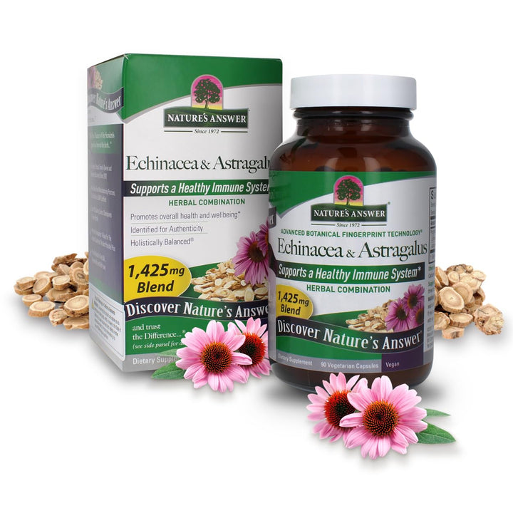 Nature&#39;s Answer Echinacea &amp; Astragalus | Supports a Healthy Immune System | Vegan, Non-GMO &amp; Kosher Certified |Capsules 90Ct