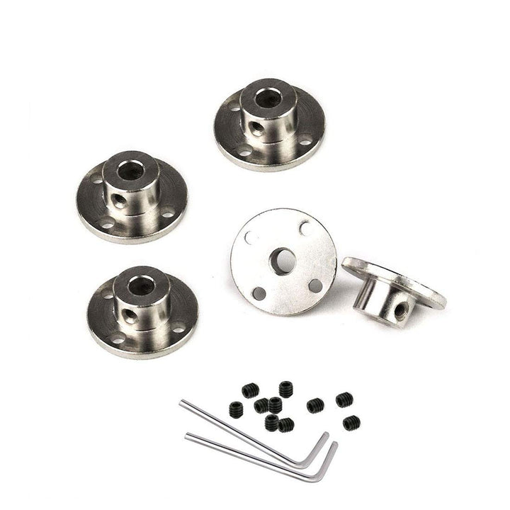 5Pack 8mm Rigid Flange Shaft Coupling Guide Shaft Support Coupler, Metal Axis Bearing Fittings Motor Connector