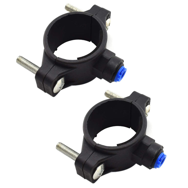 2-Pack Drain Saddle Valve with 1/4 Quick Connect Plastic Water Filters Valve Clamp for Reverse Osmosis System