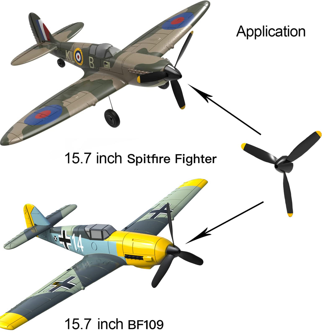 3 Sets Rc Plane 3-Blade Propeller with Propeller Savers and one Adapters for VOLANTEXRC 761-11 761-12 761-13 P40 BF109 Airplane