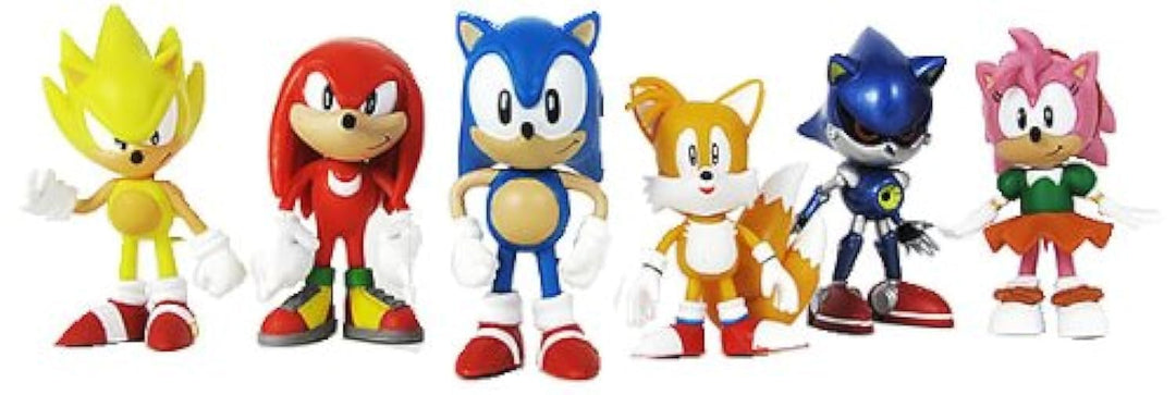 Sonic Multi Pack 2 Action Figure (6 Classic Figures - Knuckles, Sonic, Super Sonic, Amy, Metal Sonic and Tails) TRU Exclusive