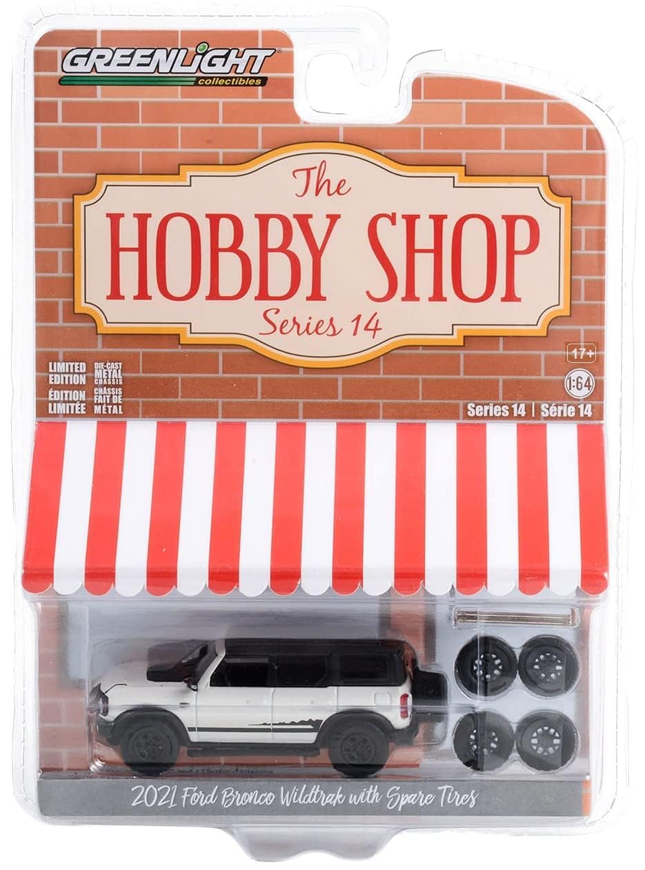 Greenlight 97140-E The Hobby Shop Series 14-2021 Bronco Wildtrak with Spare Tires 1:64 Scale Diecast