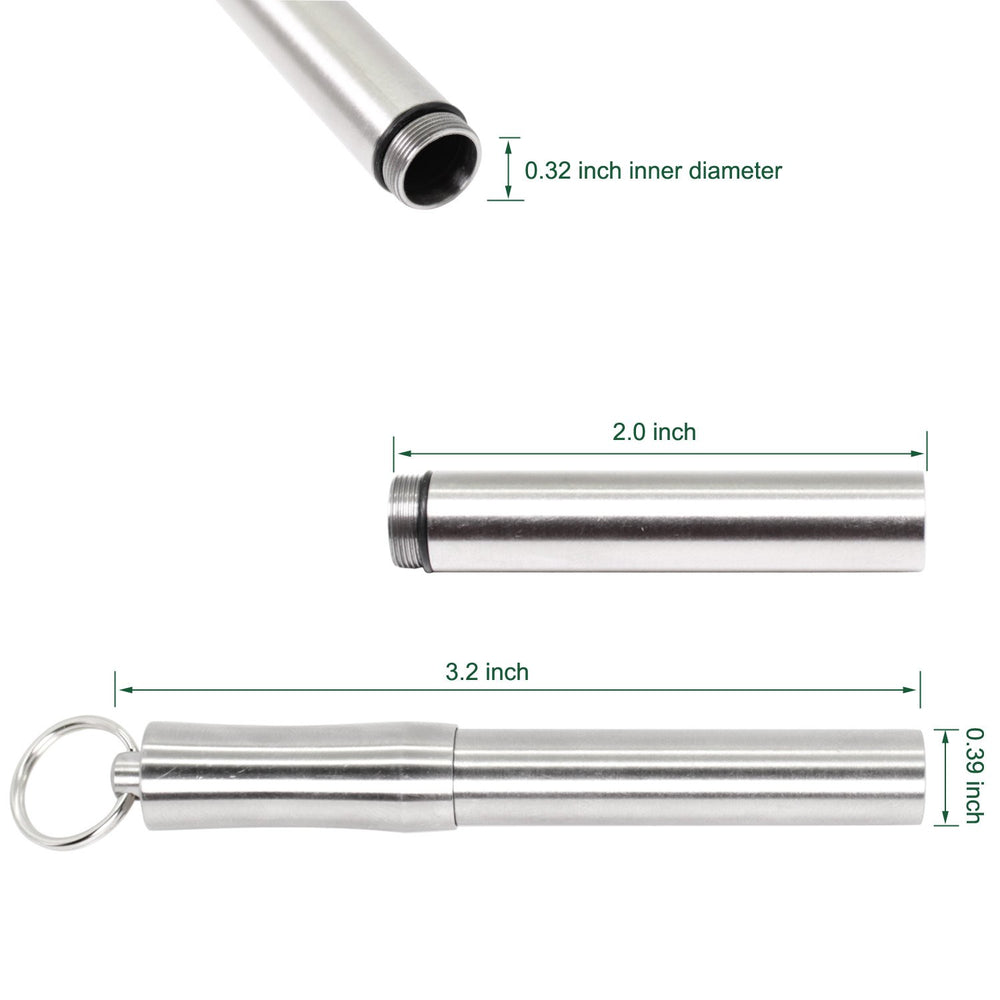 Pocket Toothpick Holder keychain - Waterproof Metal Toothpick Box Container & 2 Titanium Toothpick Ultralight Travel Kits