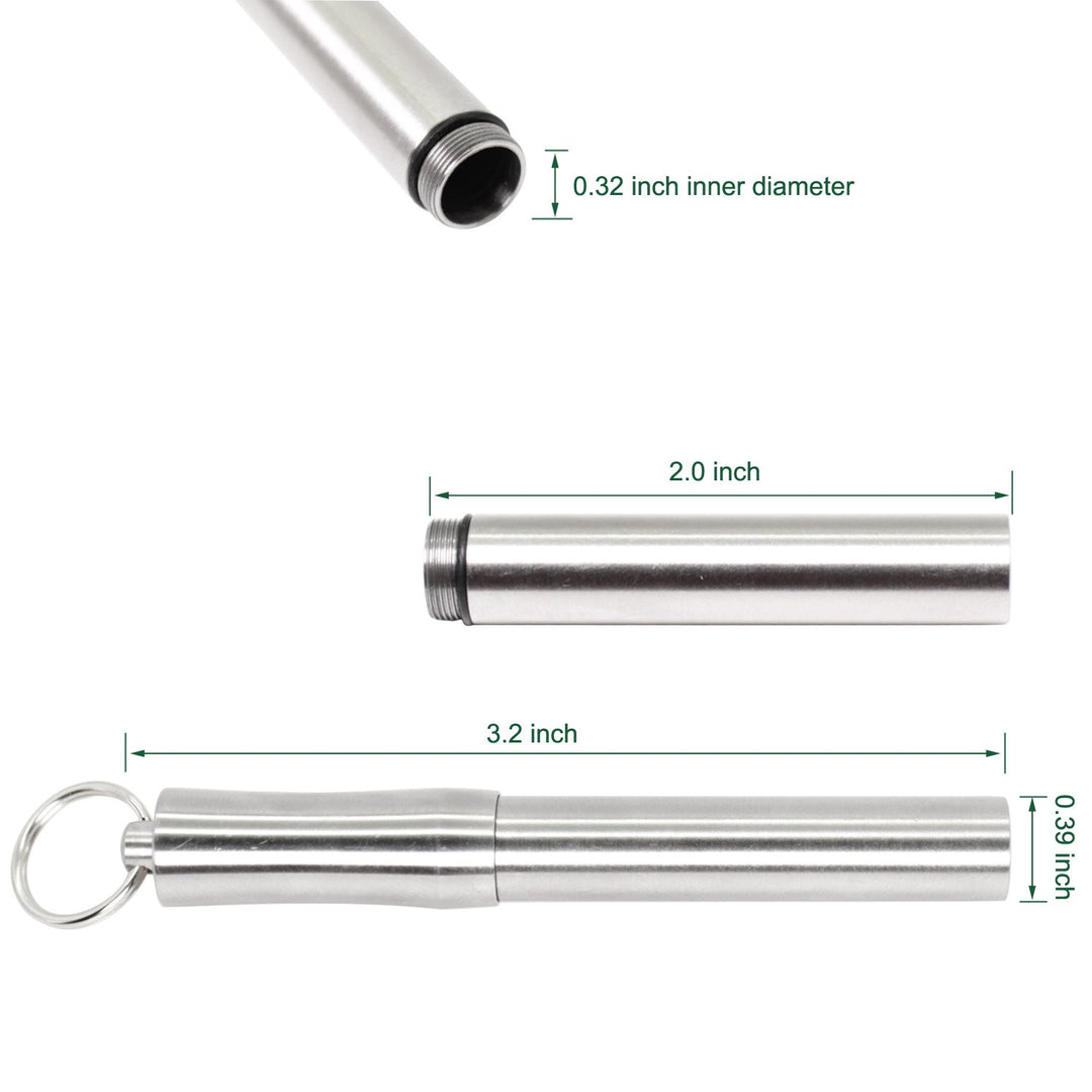 Pocket Toothpick Holder keychain - Waterproof Metal Toothpick Box Container &amp; 2 Titanium Toothpick Ultralight Travel Kits