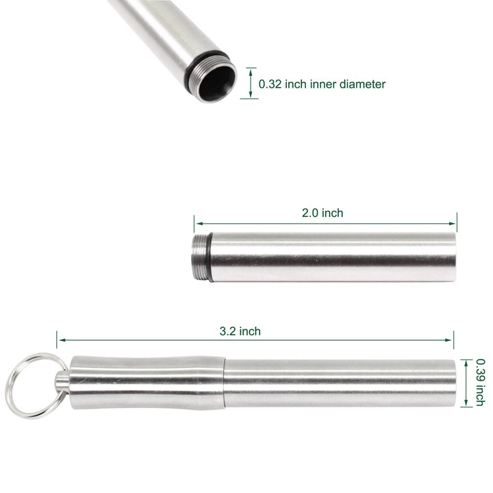 Pocket Toothpick Holder keychain - Waterproof Metal Toothpick Box Container &amp; 2 Titanium Toothpick Ultralight Travel Kits
