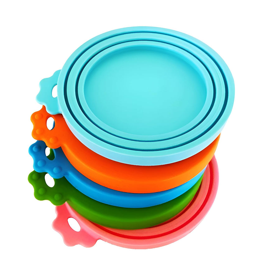 5 Pack Pet Can Covers/Dog Cat Food Can Lids/Universal BPA Free/Silicone Pet Food Can Lids Covers/Fits Most Standard Size Dog and Cat Can Tops for Pet Food Storage