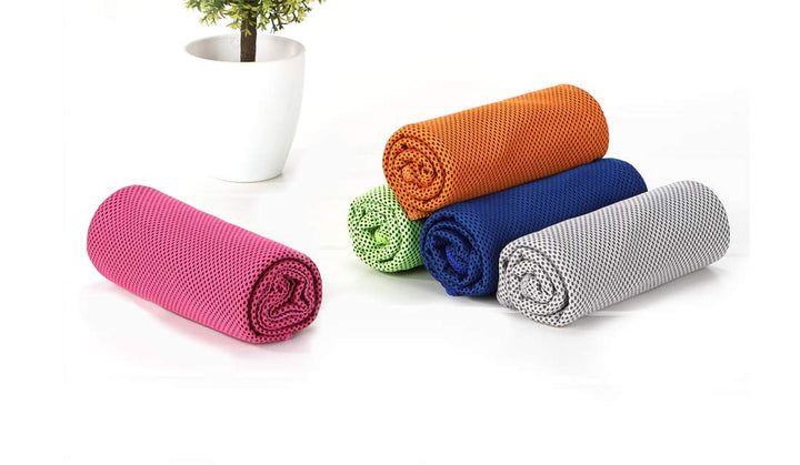 Microfiber Quick Cooling Towel ,Yoga Sport Running Gym Camping Fitness with Handle Bottle, 2019, Gray