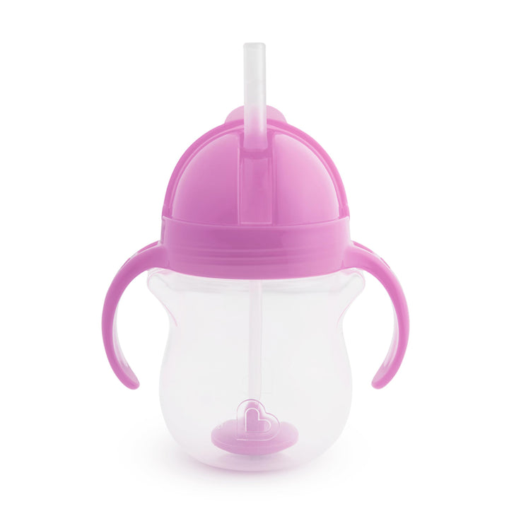 Munchkin® Any Angle™ Sippy Cup for Toddlers, Weighted Straw Trainer Cup with Click Lock™ Lid, 7 Ounce, Orange