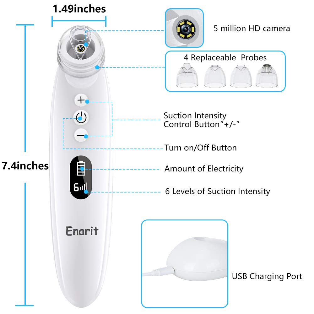 Blackhead Remover Vacuum, Visible Blackhead Remover With 5.0MP Camera -20x Microscope, Upgraded Pore Vacuum Cleaner