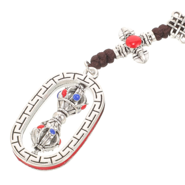 Prayer Wheel Pendant Keychain Car Decor Women Feng Shui Amulet Buddhist Vajra Hanging Ornament Rearview Mirror Charm Backpack Accessory