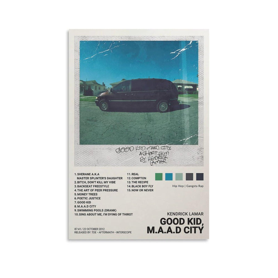 Kendrick Lamar Poster GOOD KID, M.A.A.D CITY Poster Canvas Printed Poster Unframe:12x18inch(30x45cm)