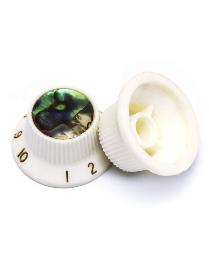 Rubatone Guitar Knobs Abalone Top Speed Control Knobs 6mm Shaft Pots Volumn Tone Knobs Compatiable with Strat Stratocaster Electric Guitar Set of 3Pcs.
