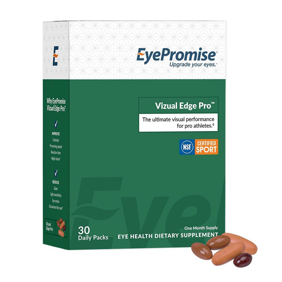 Vizual Edge Pro Performance Eye Vitamin - 30-Day Supply Single Serving Packets - NSF Certified for Sports