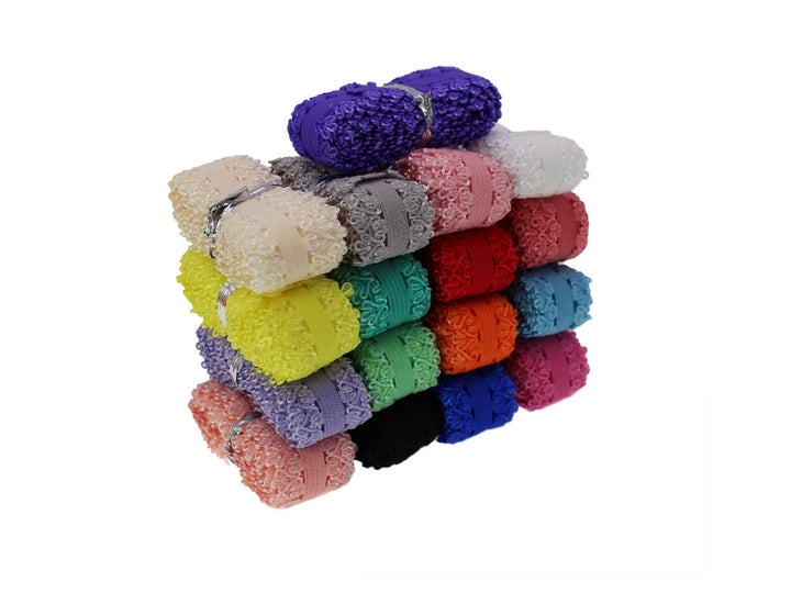 Picot Elastic Ribbon 16 Yards 3/4 inch Colorful Stretch Lace Trim for Panties Soft Baby Elastic Headbands for Sewing Lingerie Elastic for DIY Crafts