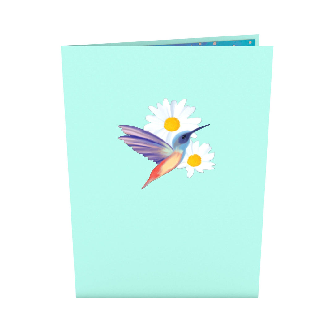 Daisy Patch Hummingbirds Pop-Up Card, 5 X 7 Inch, Valentine&#39;s Day Gift, Cards for Mom, Thinking of You, Love Card