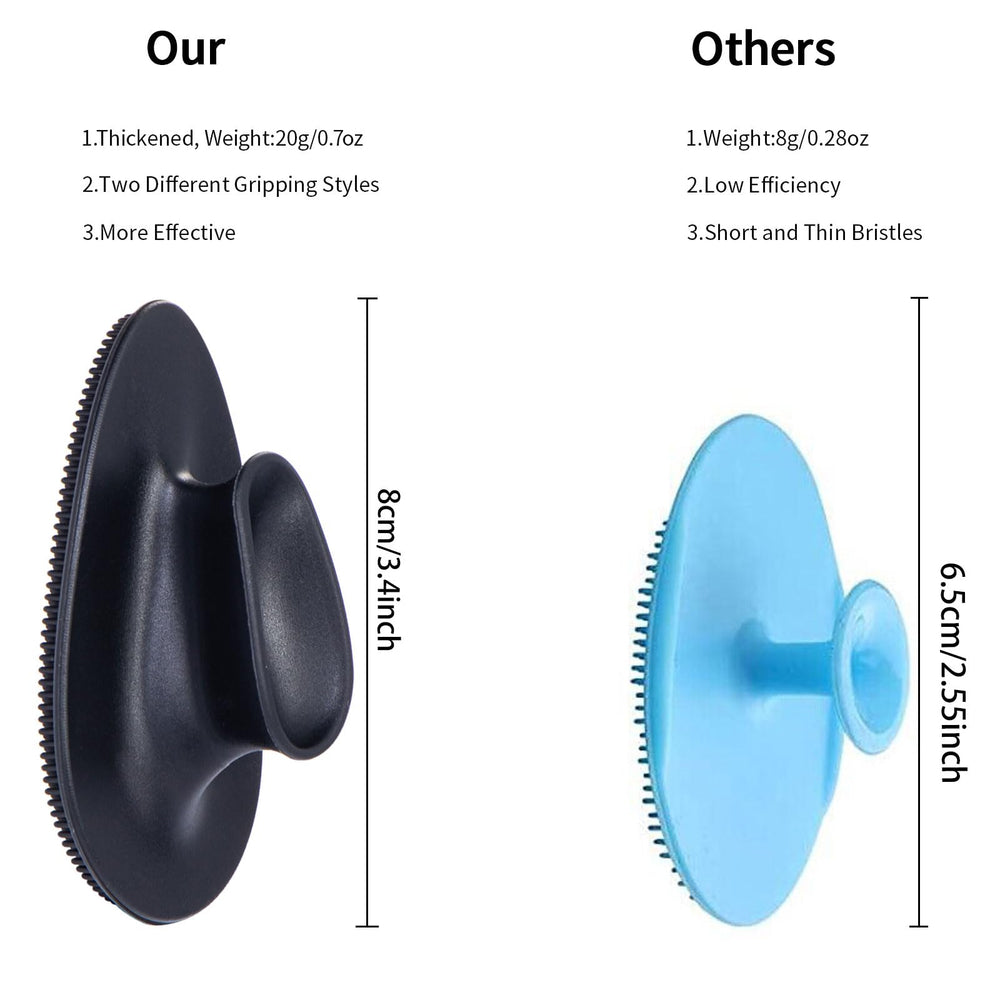 4 Pack Silicone Face Scrubber, Facial Cleansing Brush Soft Silicone Facial Exfoliation and Massage Brush Blackhead Scrubber for Men and Women (Black)