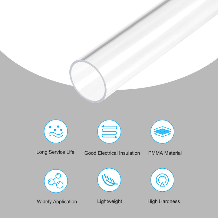 MECCANIXITY Acrylic Pipe Rigid Round Tube Clear 18mm(0.
