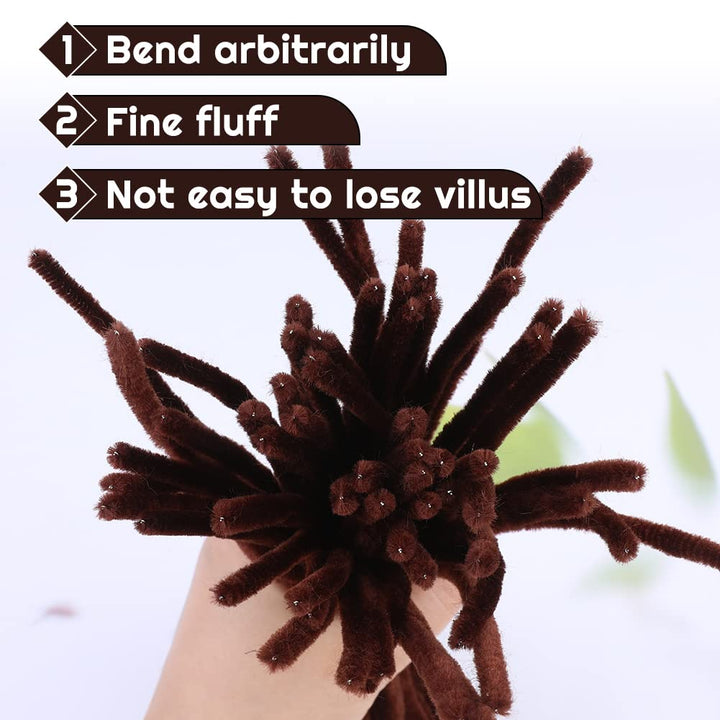 110 Pieces Pipe Cleaners, Dark Brown Pipe Cleaners, Craft Pipe Cleaners, Art Pipe Cleaners for Creative Home Decoration Supplies Arts and Crafts Project