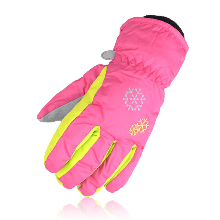 Kids Winter Snow Ski Gloves Children Snowboard Gloves for Boys Girls (Pink-3, M)