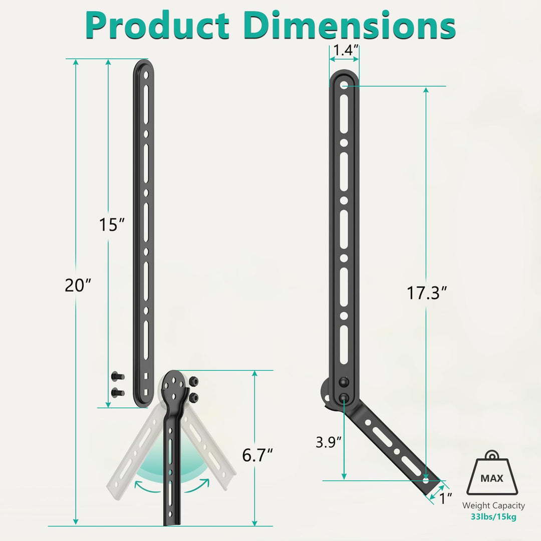 WALI Sound Bar Mount Bracket, for Mounting Above or Und