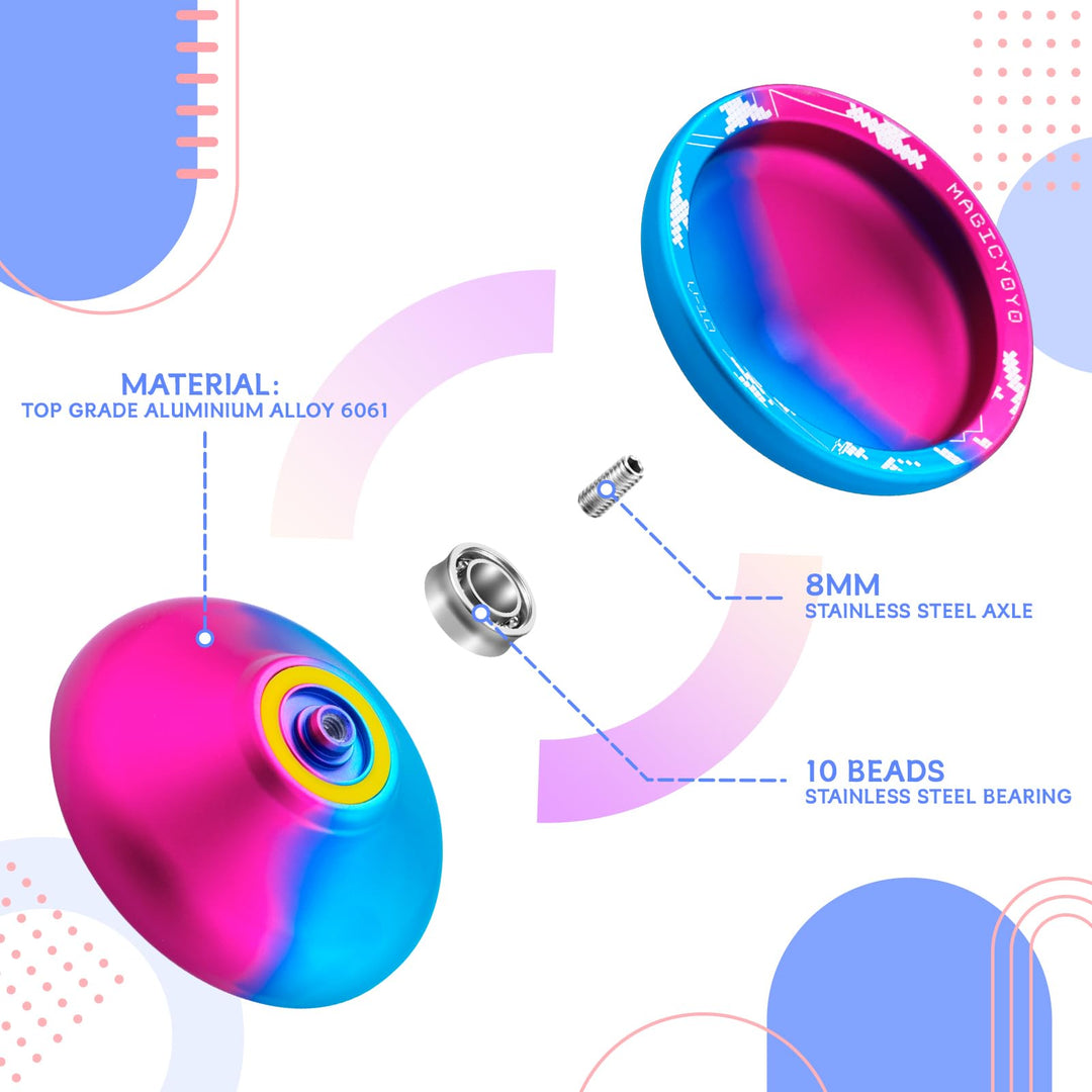 MAGICYOYO Responsive Yoyo T9 Shark-Blue, Metal Yoyo Pro