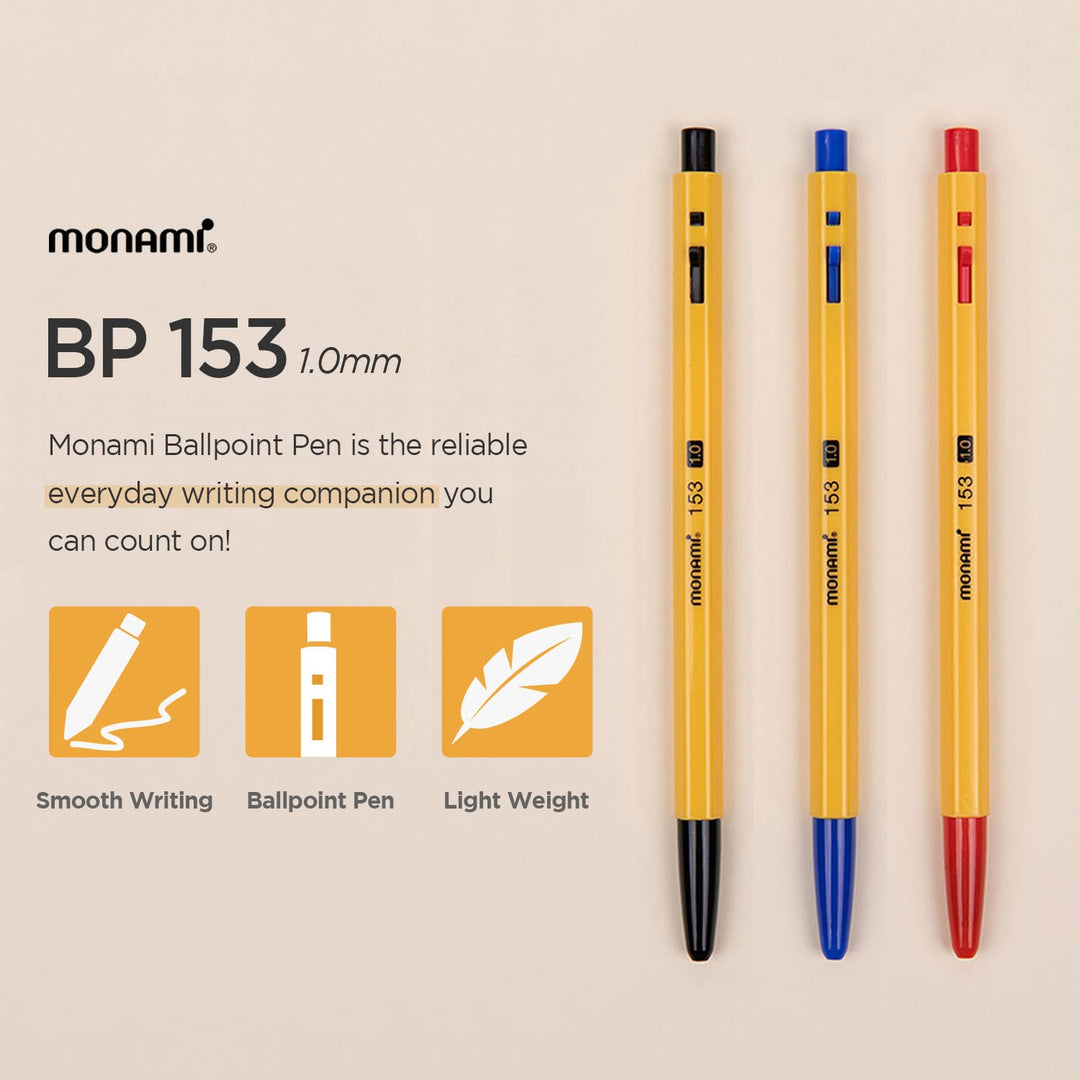 BP 153 Retractable Ballpoint Pen, Medium Point (1.0mm), Red, 12-Count