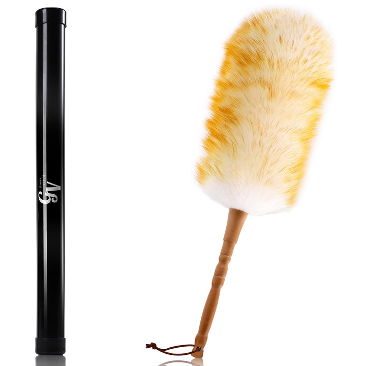 Green Vivid Lambswool Duster with Solid Wooden Handle,L
