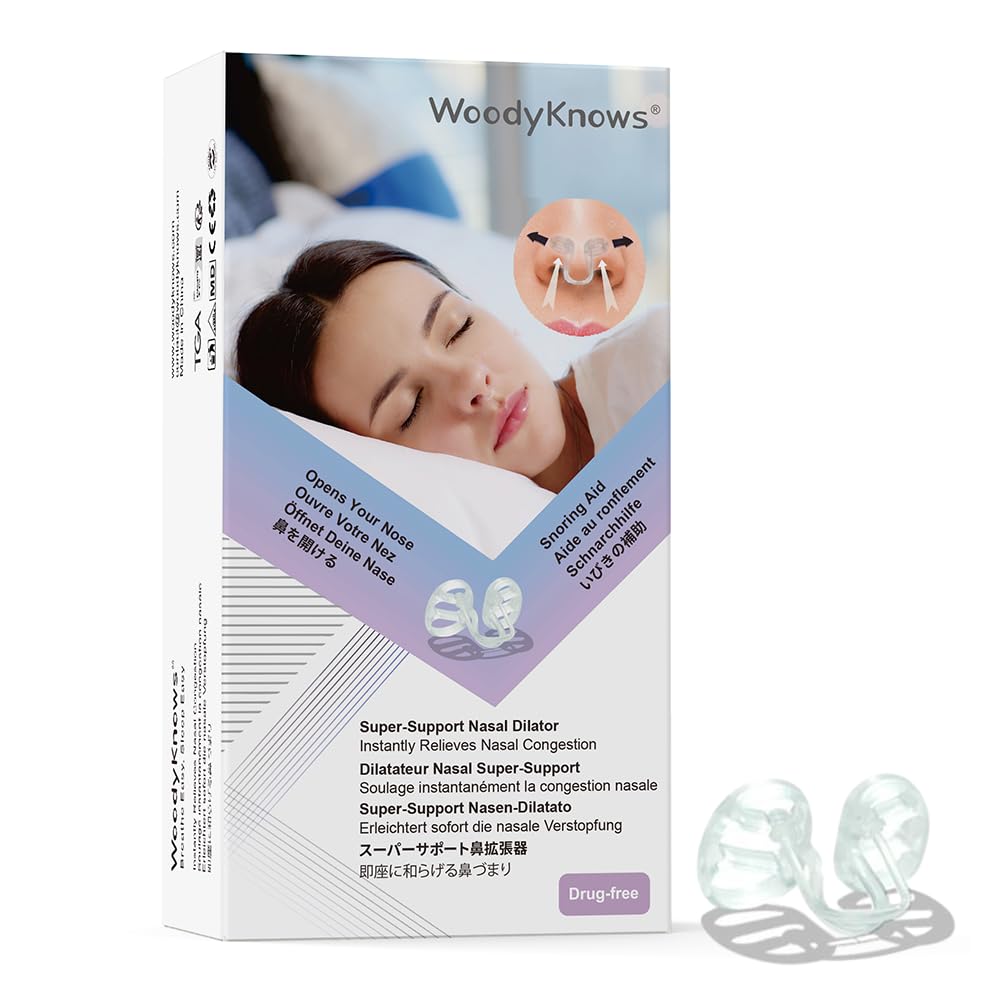 WoodyKnows Super-Support Nasal Dilators, Sleep Sports Breathing Aid (Combo S+M+L 3Pack)