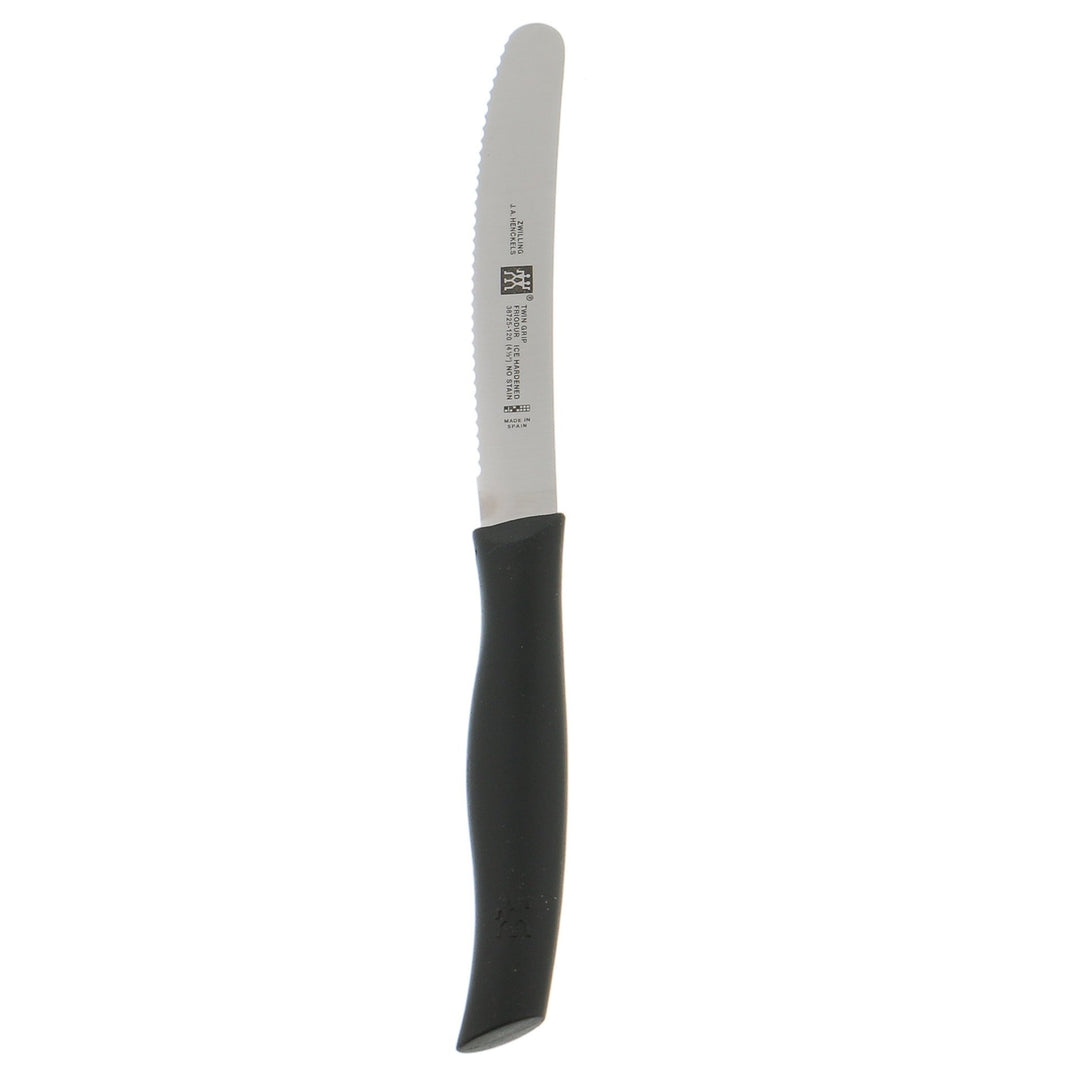 Twin Grip Serrated Utility Knife, 4.5-inch, Black