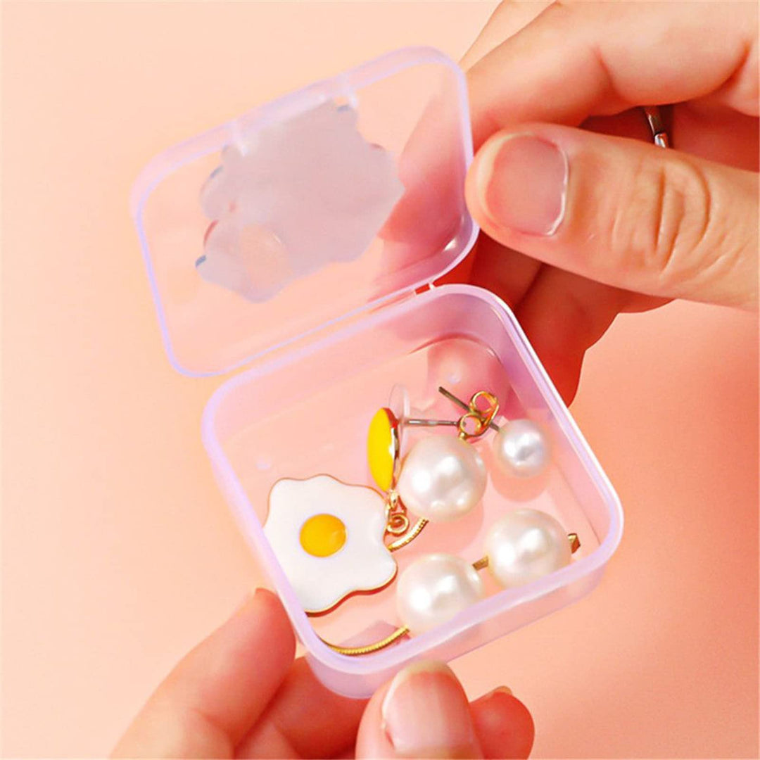 12 Pieces Plastic Storage Cases Mini Clear Bead Storage Containers Transparent Boxes with Hinged Lid and Rectangle Clear Craft Supply Case