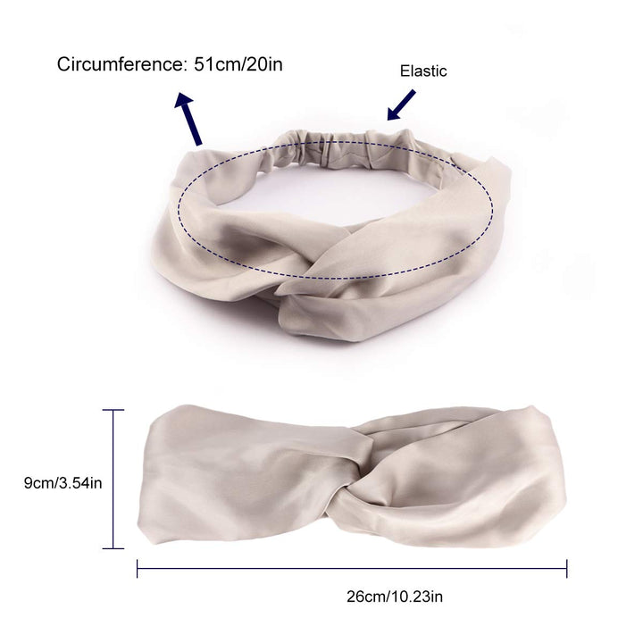 Women Girls Silk Satin Elastic Headbands Head Wrap Turban Twisted Knotted Hairband (Pack of 5)(Multiple colour)