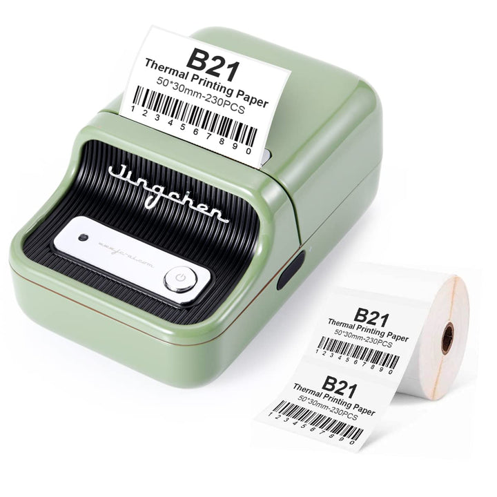 2 Inch Label Printer B21 with 230 Labels, Bluetooth Thermal Labels Maker Small Business Sticker Printers, Suits for All Purpose Labels Barcode Price Text, Compatible with iOS & Android (Green)