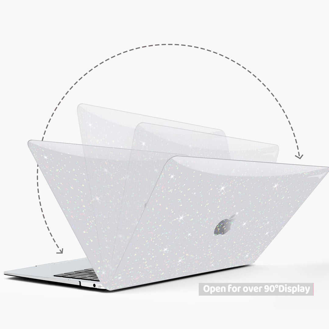 Anban Compatible with MacBook Pro 13 inch Case 2024 2023 2022 2021 2020 2019 2018-2016 M2 M1 A2338 A2251 A2289 A2159 A1989 A1706,Glitter Hard Shell Case+Keyboard Cover+Screen Protector, Shiny Clear