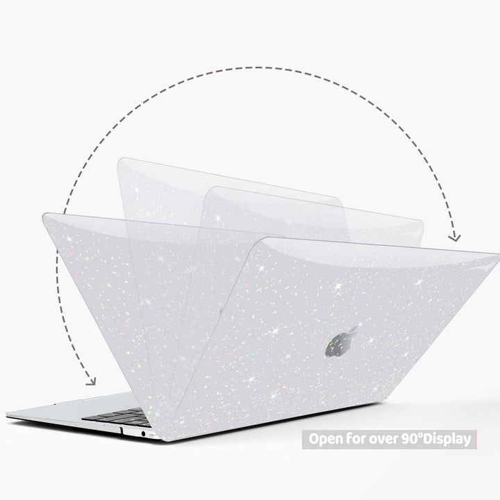 Anban Compatible with MacBook Pro 13 inch Case 2024 2023 2022 2021 2020 2019 2018-2016 M2 M1 A2338 A2251 A2289 A2159 A1989 A1706,Glitter Hard Shell Case+Keyboard Cover+Screen Protector, Shiny Clear