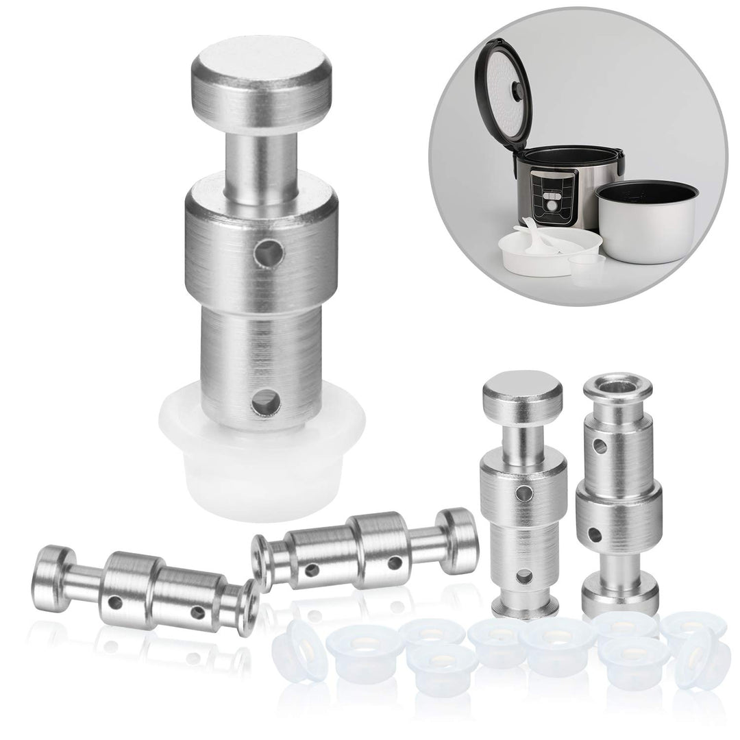 Replacement Float Valve Compatible with Instant Pot Duo 3, 5, 6 Qt, Duo Plus 3, 6 Qt, Ultra 3, 6, 8 Qt, Lux 3 Qt - 4 Float Valves with 12 Silicone Caps
