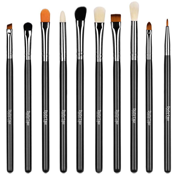 Silky 10Pcs Eyeshadow Makeup Brush Set Essential Eye Makeup Brushes Kit