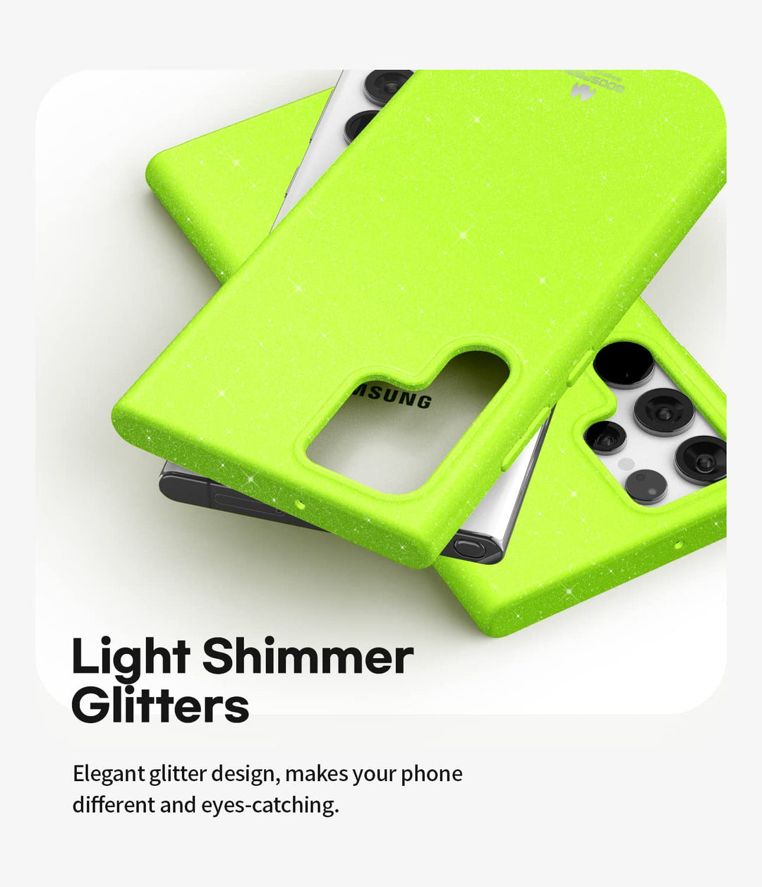 Pearl Jelly Designed for Galaxy S22 Ultra Case, Vivid Color with Light Shimmer Jewel Effects Glitter Sparkles Shine Look Slim Thin TPU Rubber Back Cover-Lime