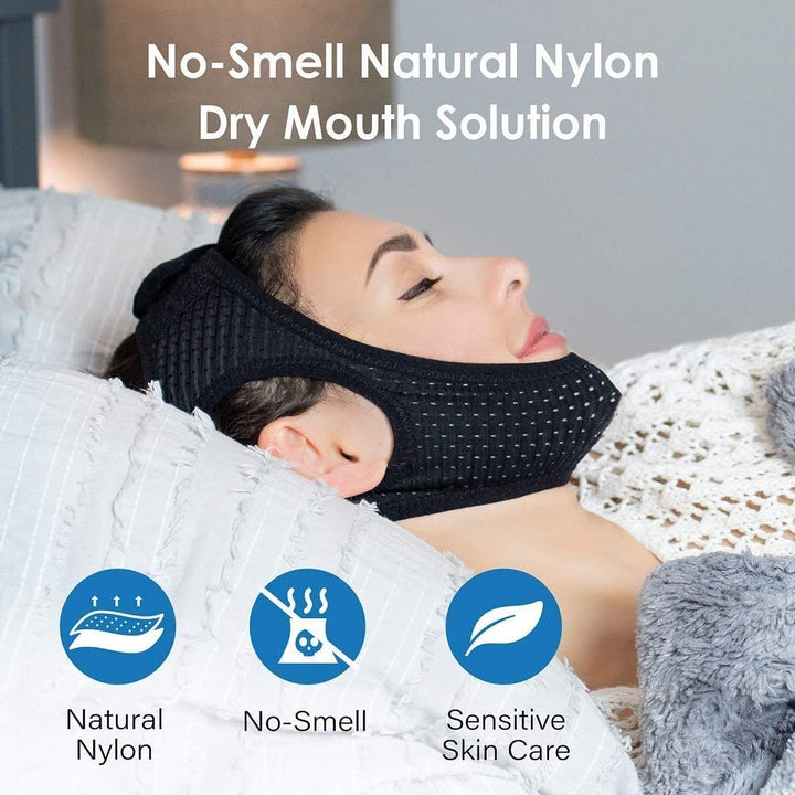 Chin Straps for Snoring, Anti Snoring Chin Strap Devices, Jaw Strap for Sleeping with Men Women Closer, Soft Adjustable and Breathable for User Keep Closed While Sleeping for Snorers